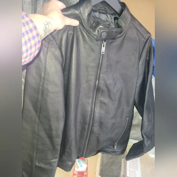 Men s Black Leather UGG Jacket